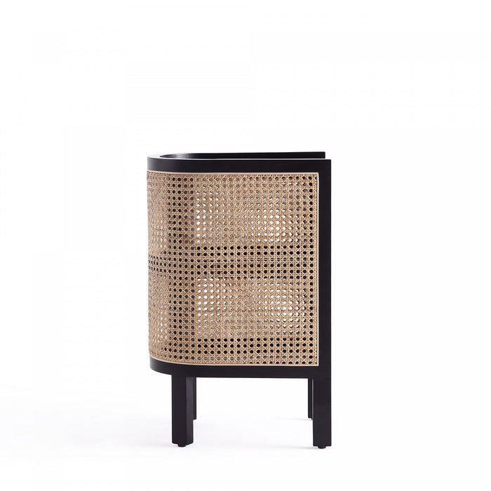 Versailles Industry Chic End Table in Black and Natural - Set of 2 