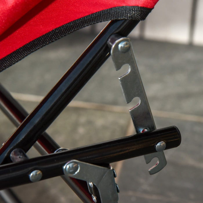 Outsunny Adjustable Outdoor Lounge Chair, Red