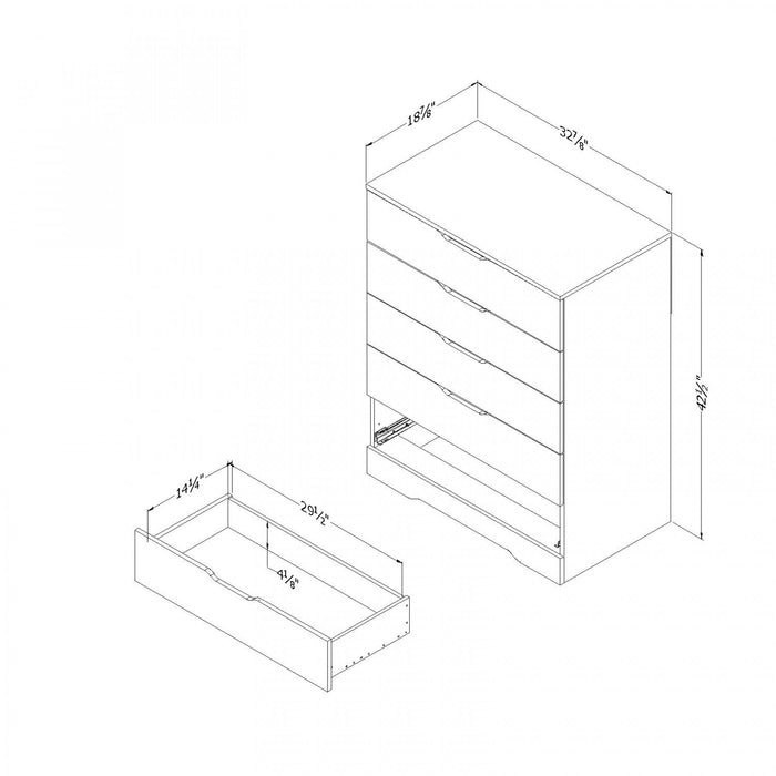Holland 5-Drawer Chest - Black Oak
