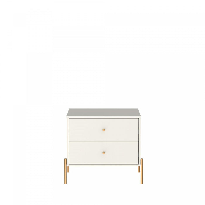 Jasper Modern 25\" Nightstand in Off White (2-Drawer) - Set of 2 