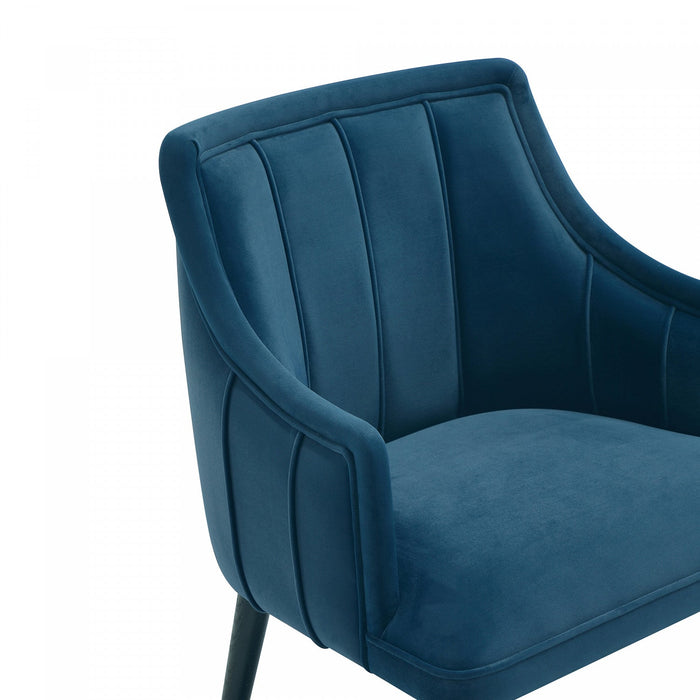 Eda Modern Wood Armchair in Midnight Blue Dining Chair 