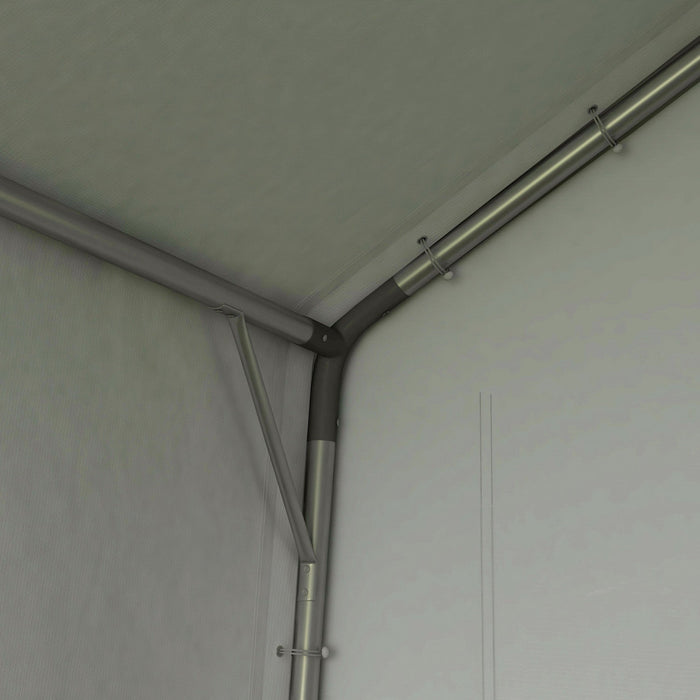 Outsunny 7' X 12' Portable Shed, Outdoor Shed With Roll-up Door, Dark Grey