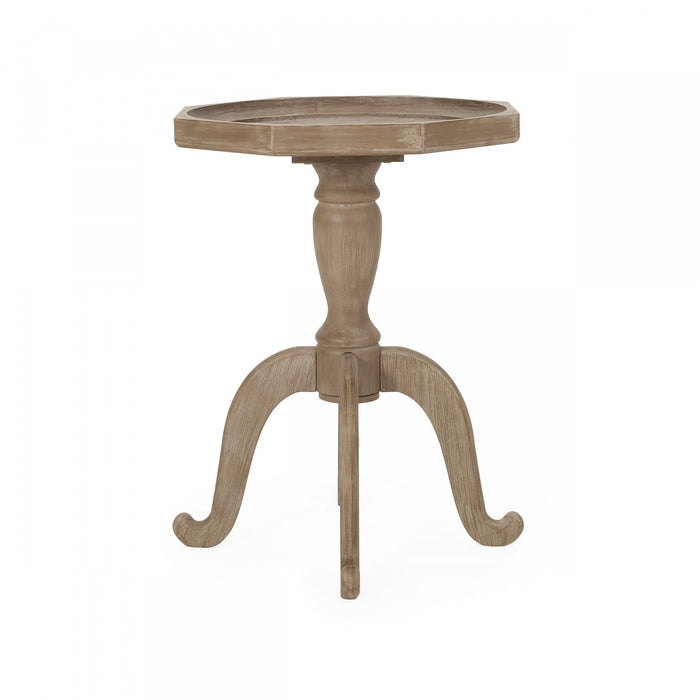 Roberta Traditional Side Table With Spider-leg Base, Driftwood 