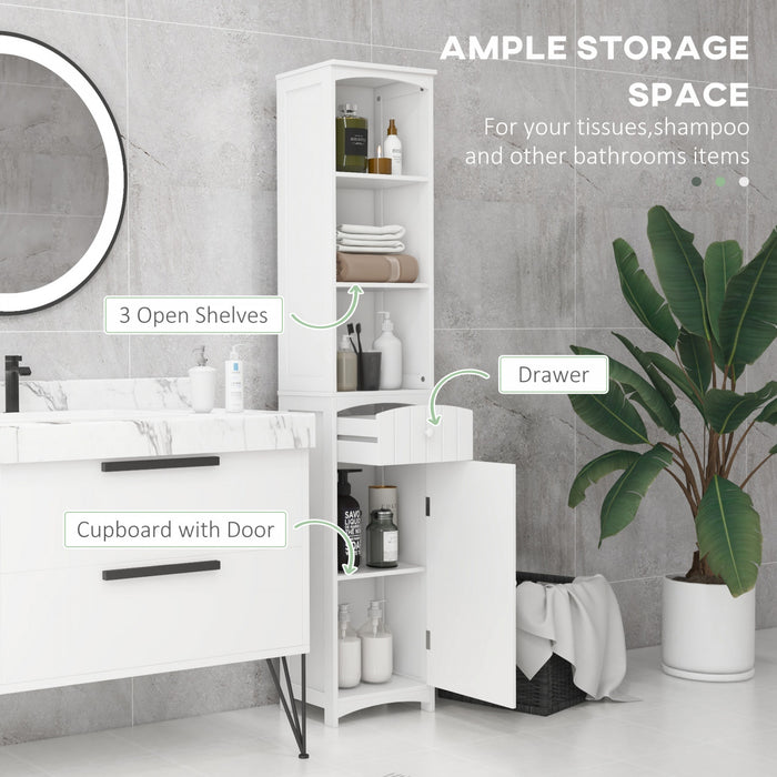 Homcom Bathroom Storage Cabinet With 3-tier Shelves