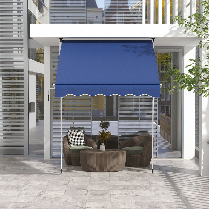 Outsunny 6.6'x5' Manual Retractable Patio Awning Window Door Sun Shade Deck Canopy Shelter Water Res
