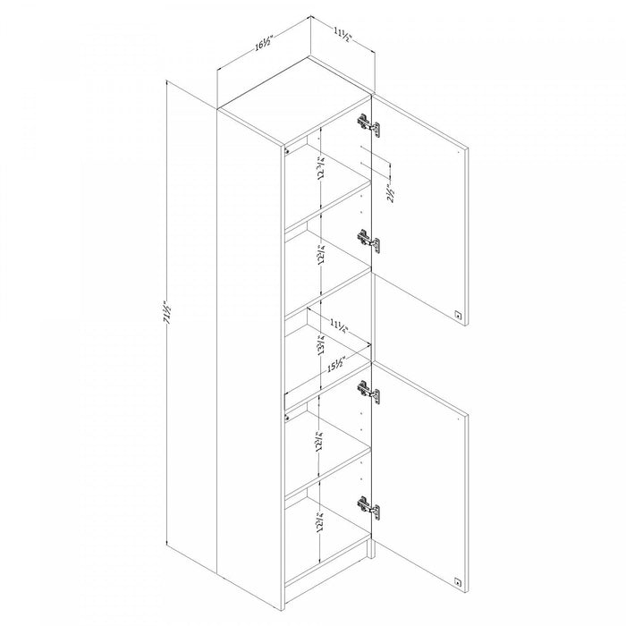 Liora 2-door Narrow Bookcase - Black Oak 