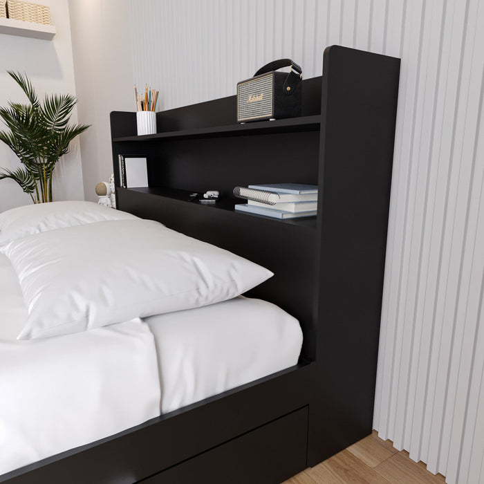 Nordika Hunter Queen Bookcase Headboard - Black