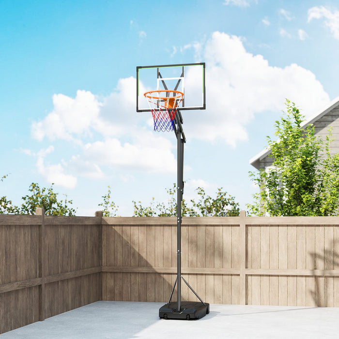 Soozier Basketball Hoop, 4.1-8.5ft Adjustable Basketball Goal with 18" Rim