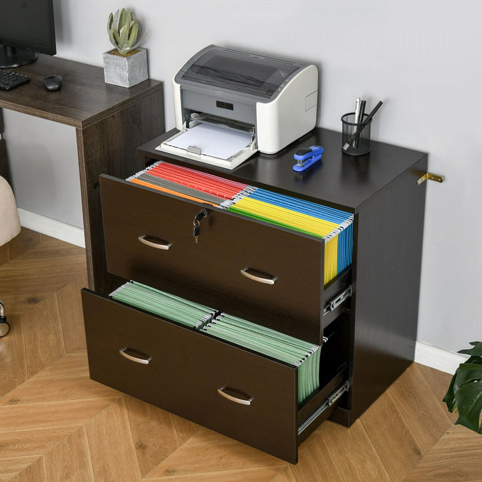 Vinsetto 2-drawer File Cabinet With Lock And Hanging Bar