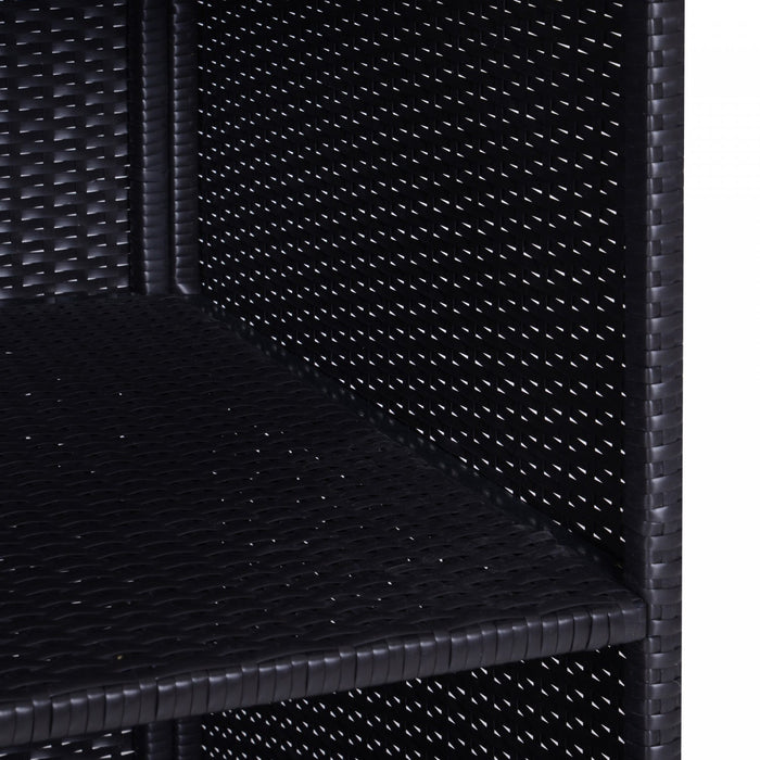 Outsunny Outdoor Storage Cabinet, Patio Storage Box Rack Rattan Wicker Pool Towel Valet Organizer Po