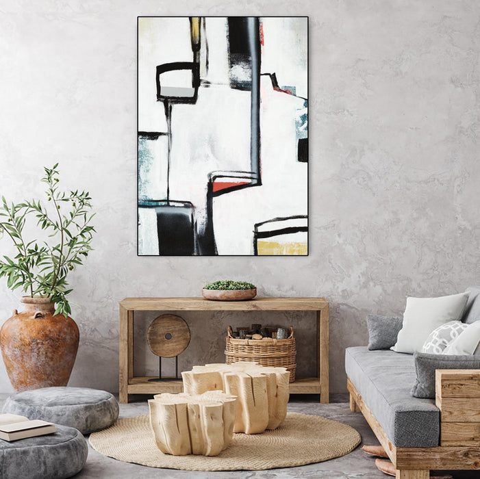 \"The A Line I\" Canvas Framed Black 18x24 Wall Art