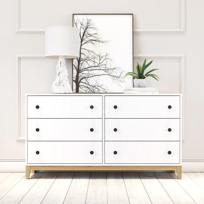 Prepac Nordik 6-Drawer Dresser - White Oak