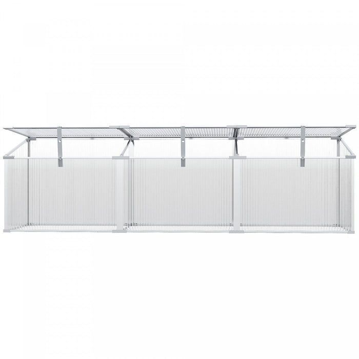 Outsunny Aluminium Cold Frame Garden Portable Greenhouse With Openable Top For Indoor, Outdoor, Flow