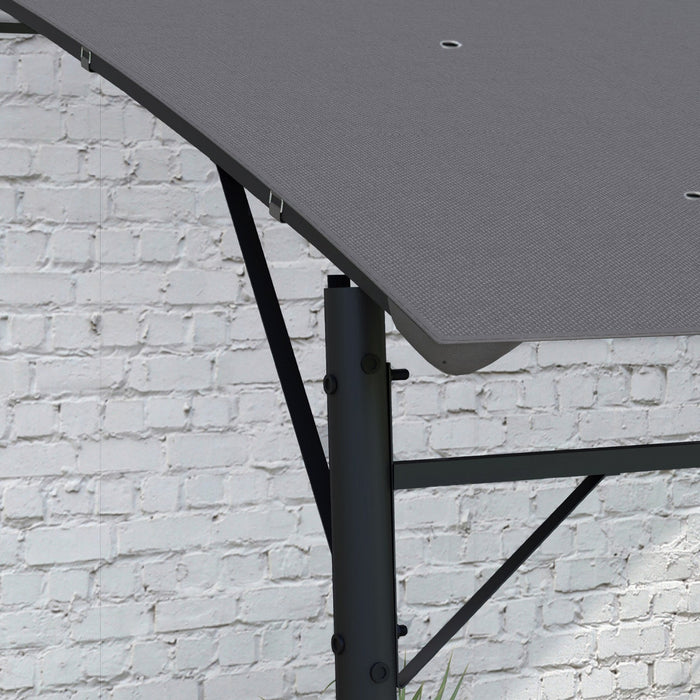 Outsunny 10' X 13' Pergola With Uv30+ Canopy, Steel Pergola Gazebo, Grey