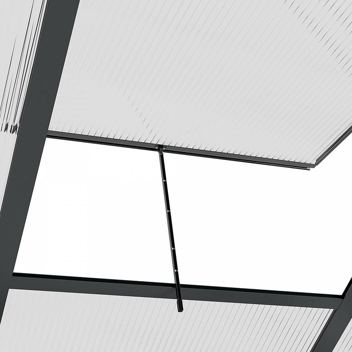 Outsunny 6' X 6' Clear Polycarbonate Greenhouse Walk-in Green House Garden Plants Grow Galvanized Ba