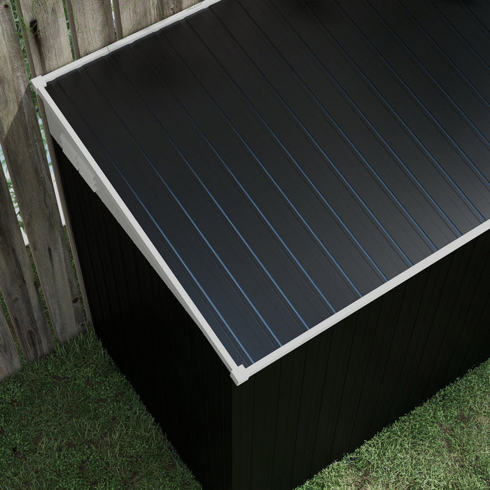 Outsunny 4' X 8' Steel Garden Storage Shed Lean To Shed Outdoor Metal Tool House With Lockable Door 