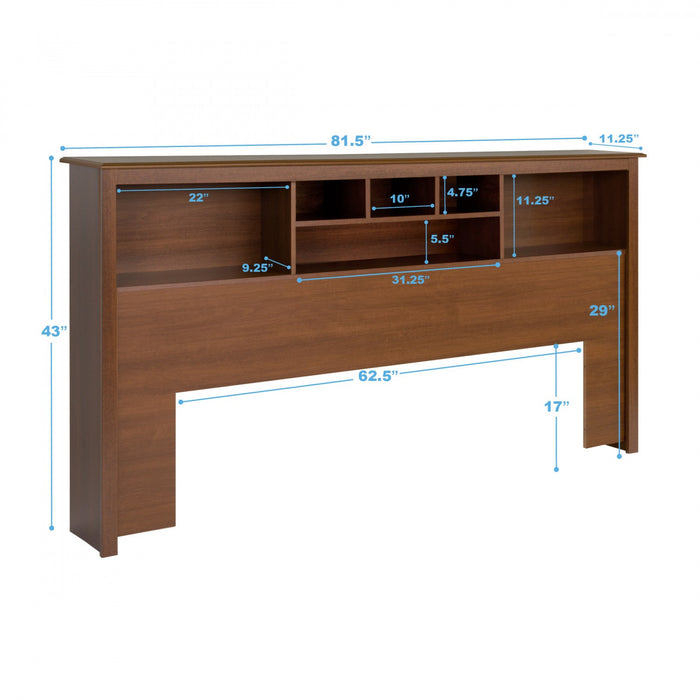 King Bookcase Headboard - Cherry