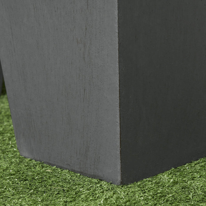 Outsunny Set of 2 Outdoor Flower Pots with Drainage Holes, Grey
