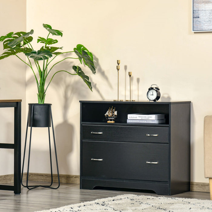 Vinsetto 2 Drawers File Cabinet With Hanging Rail