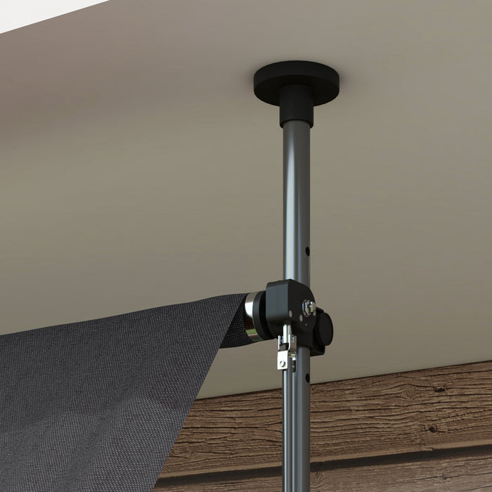 Outsunny 10' X 3' Retractable Awning, Freestanding & Non-screw, Dark Grey