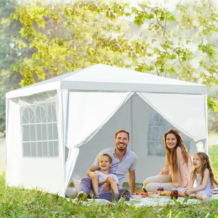 Costway 10'x10' Canopy Gazebo Party Wedding Event Tent Heavy Duty Side Walls