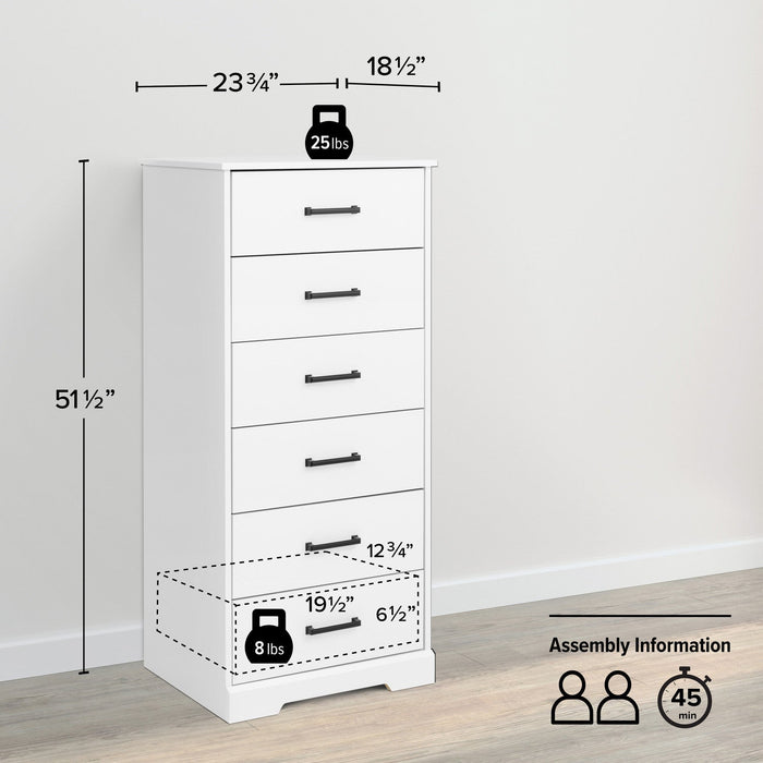 Prepac Rustic Ridge 23.75\" 6-Drawer Chest - White