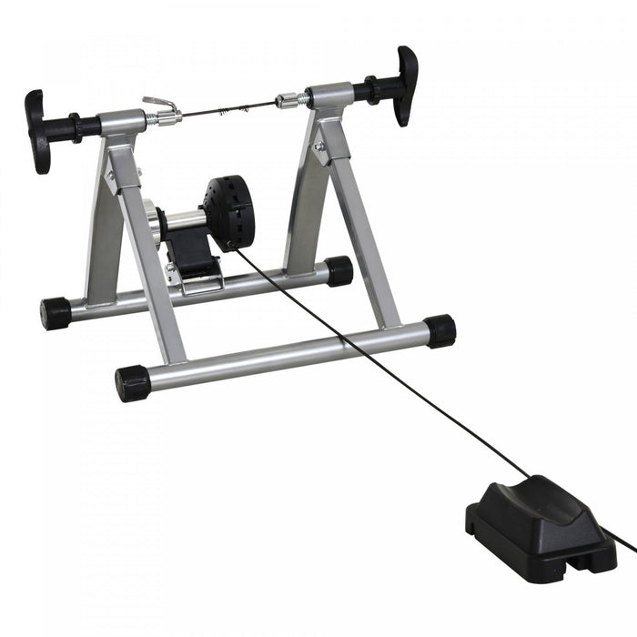 Soozier Bike Trainer Magnetic Bicycle Stand Indoor Exerciser W/ Quick Release Skewer, 5 Levels Resis