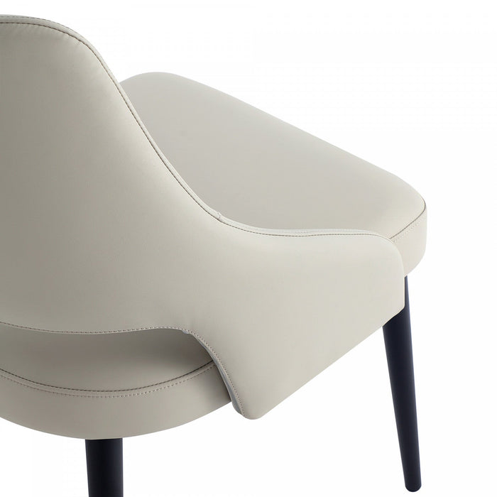 Tremont Modern Metal Vegan Leather Dining Chair in Stone Gray 