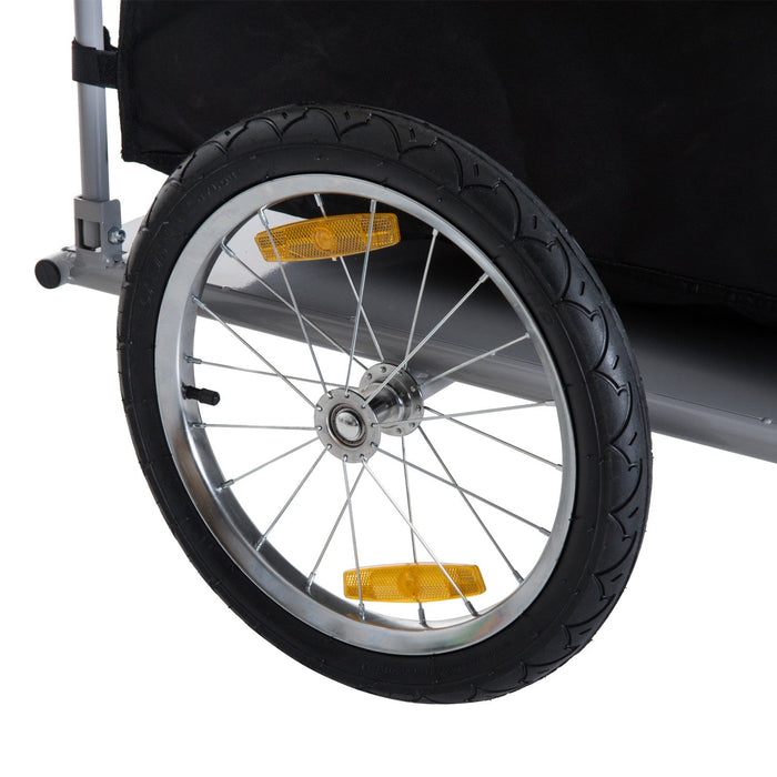 Aosom Bicycle Trailer Bike Cargo Trailer Garden Utility Cart Tool Carrier With Removable Cover, Yell