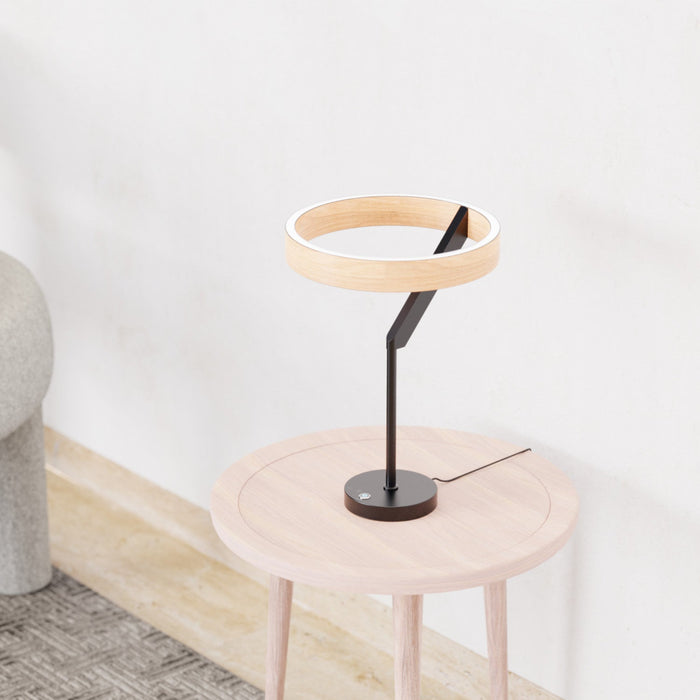 18\" Matte Black Angled Design LED Table Lamp 