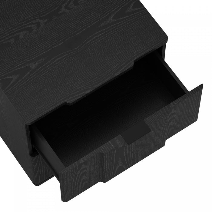 Clive Mid-Century Modern 22\" Nightstand in Black (2-Drawer) 