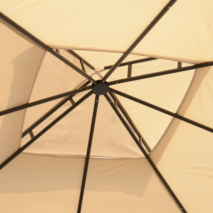 Outsunny 10x10ft Patio Gazebo Outdoor Double Top Pavilion Canopy Garden Event Party Tent Shelter Yar