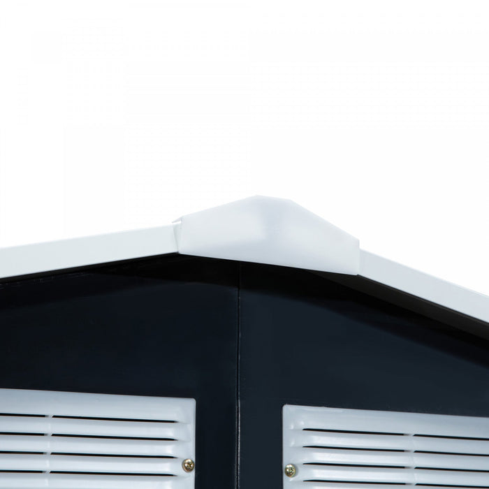 Outsunny 7' X 4' X 6' Garden Storage Shed Outdoor Patio Yard Metal Tool Storage House W/ Steel Floor