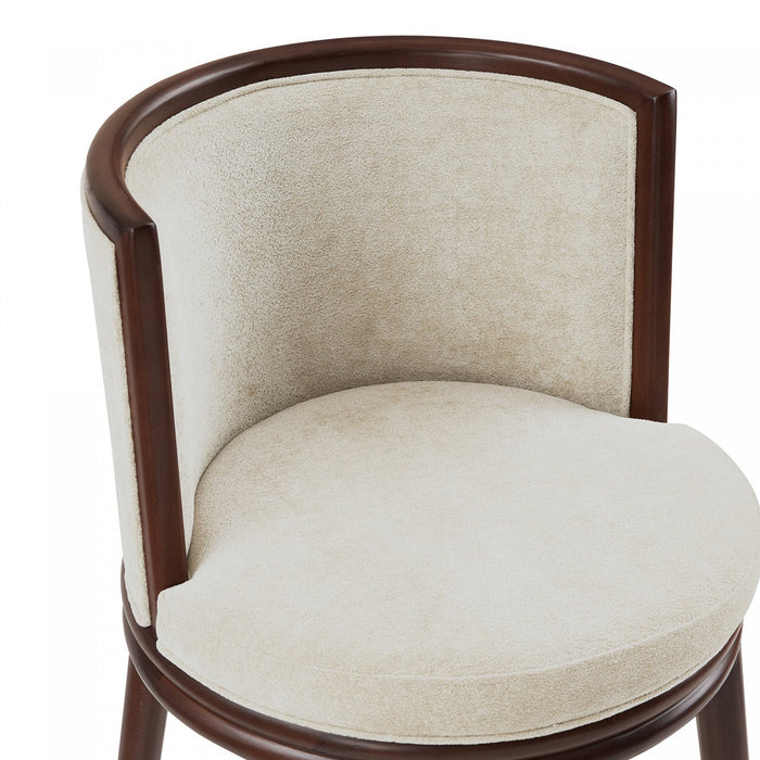Evalyn Modern Wood Upholstered Barstool in Cream 