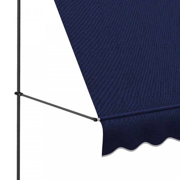 Outsunny 6.5' X 4' Retractable Awning, Freestanding & Non-screw, Blue