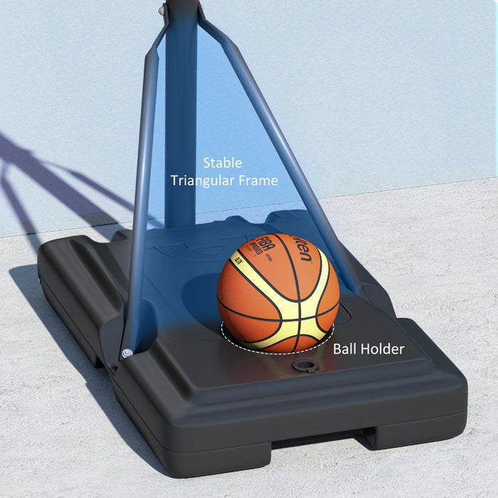 Soozier 7.7-10ft Portable Basketball Hoop With Free Weight, 43" Backboard