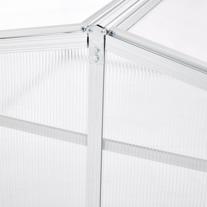 Outsunny Aluminium Cold Frame Greenhouse Garden Portable Raised Planter With Openable Top For Indoor