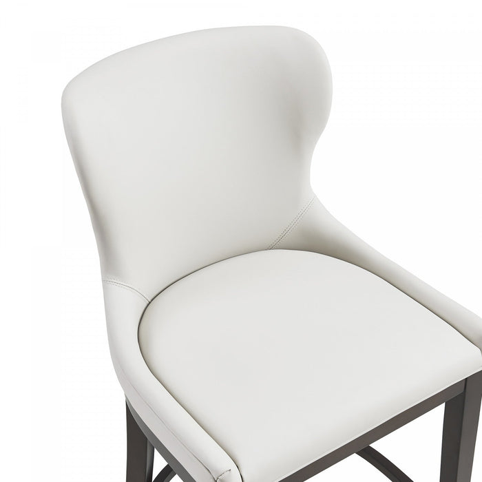 Blair Modern Wood Upholstered Counter Stool in White 