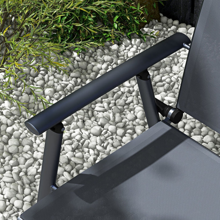 Outsunny Folding Patio Chair For 2 People With Armrest, Mesh Fabric Seat