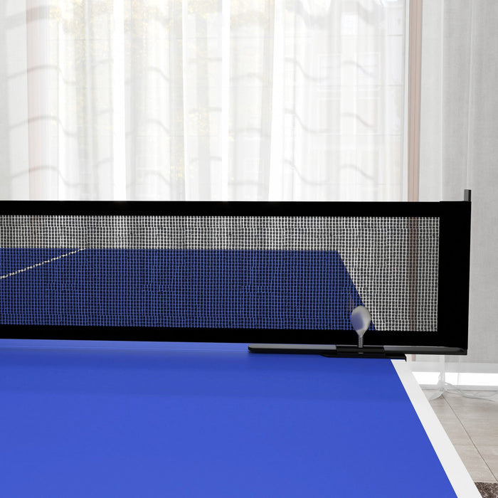 Soozier Full Size Ping Pong Table, Fold Into Quarters, Portable Table Tennis Table With Net, Paddles