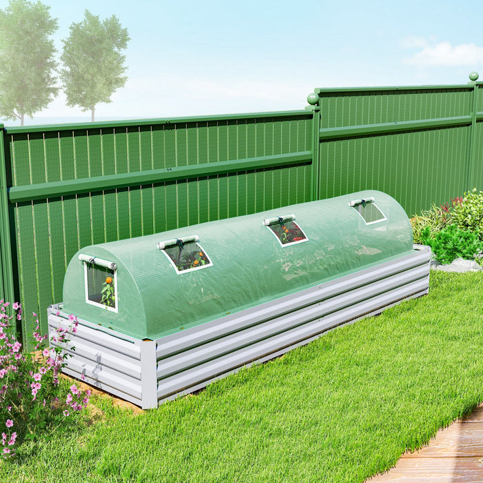 Outsunny Mini Greenhouse with Mesh Windows, Tunnel Growing Tent, Green