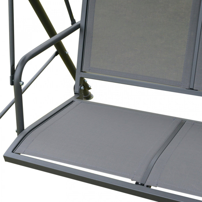 Outsunny 3-seater Porch Swing Chair, Covered Garden Hammock, A-frame Outdoor Swing, Porch Glider Sli
