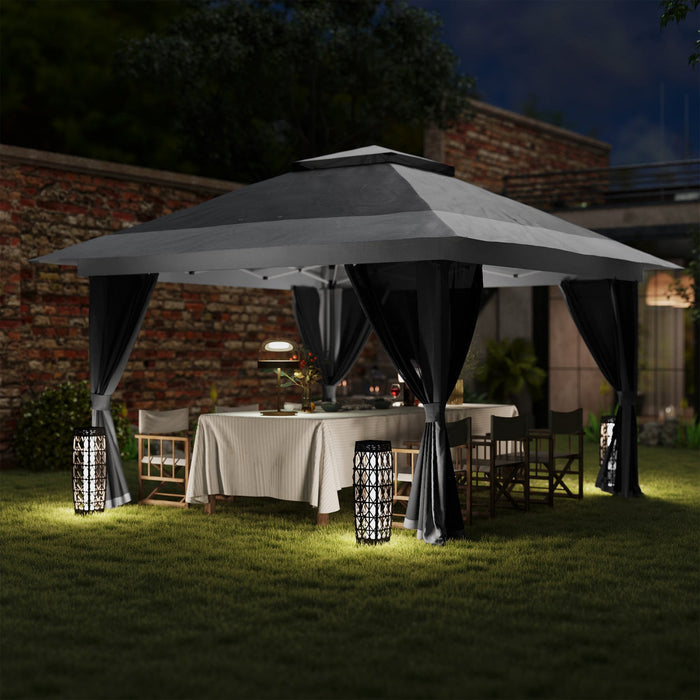 Outsunny 11.7' X 11.7' Pop Up Canopy Tent With Sand Bags, Upf50+