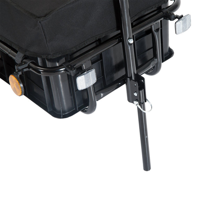 Aosom Multi-functional Bicycle Cargo Trailer Steel Large Bike Luggage Cart Carrier Black