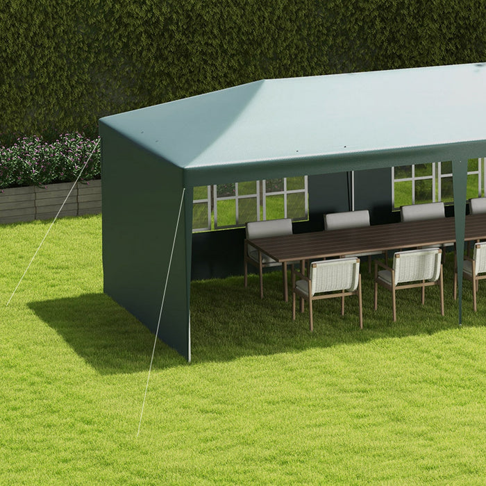 Outsunny 10' X 29' Party Tent, Canopy Tent With Sidewalls And Large Transparent Windows For Garden, 