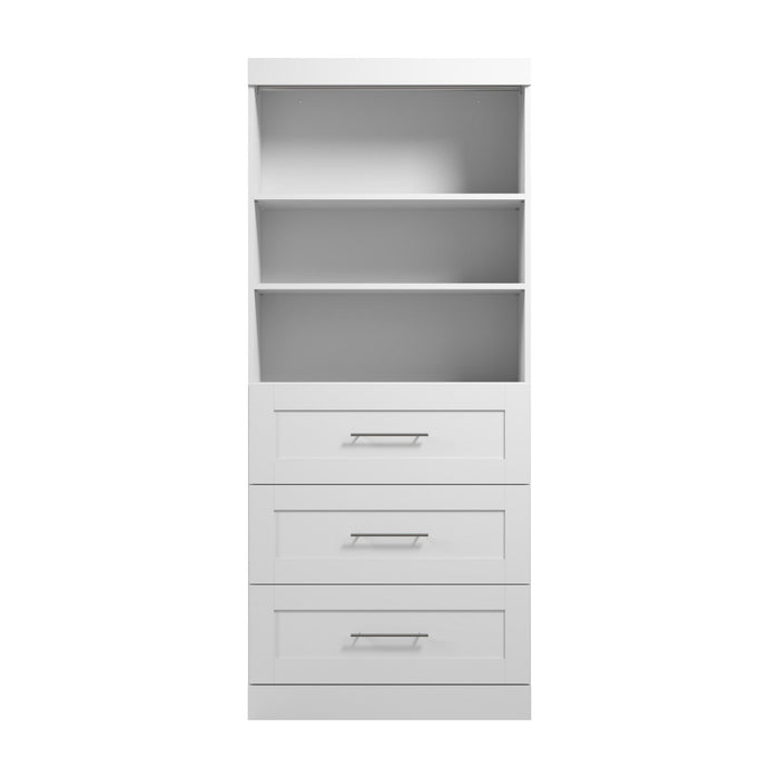Bestar Pur 36 W Closet Organizer with Drawers - White