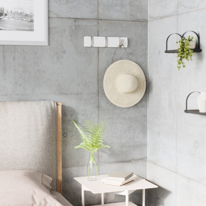 Umbra 3 Flip Wall-Mounted Hooks - White
