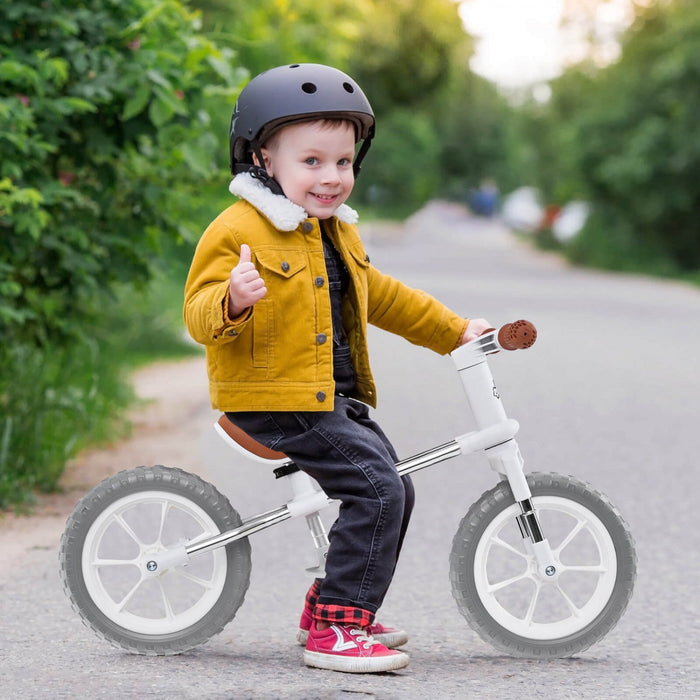 Honeyjoy 12" Balance Bike 2 Wheels Children's Bicycle With Adjustable Seat White