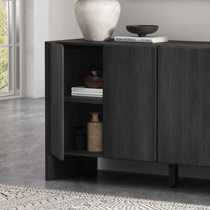 Linda Modern 60\" Sideboard in Charcoal Gray Buffet 