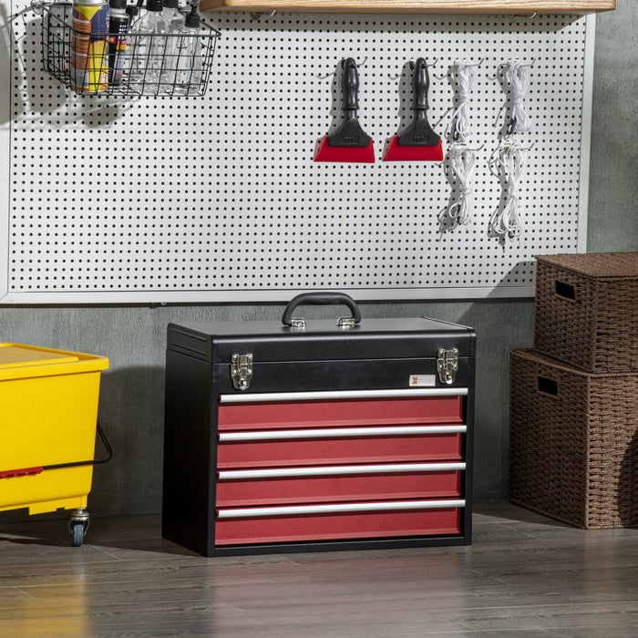 Durhand Metal Tool Box Portable Tool Chest Organizer With Drawers